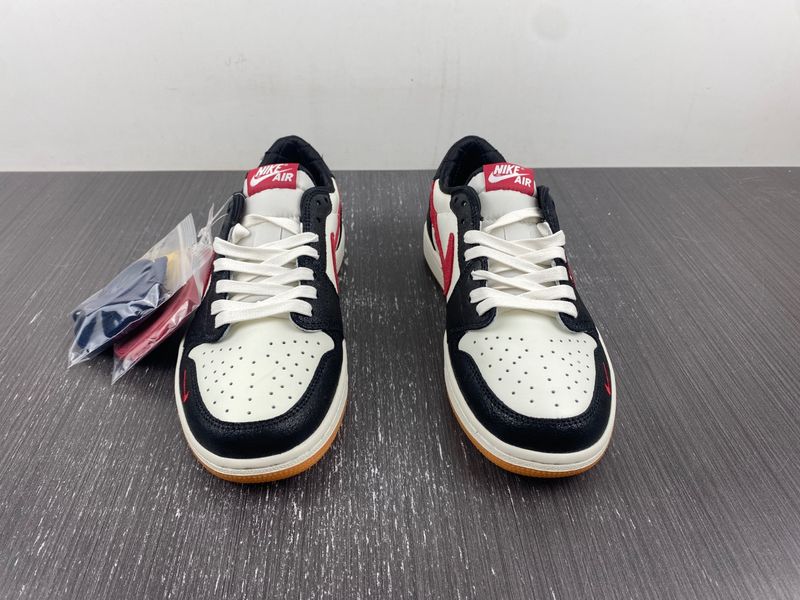 Air Jordan 1 Low Black Red Mini Swoosh DM7866-996