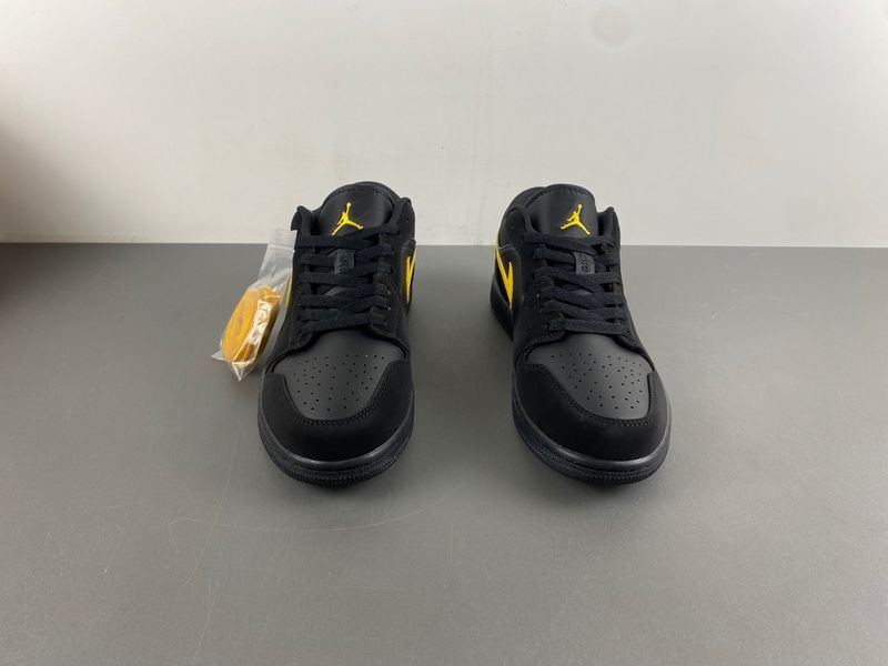 Air Jordan 1 Low Black Gold Swoosh 553558-071