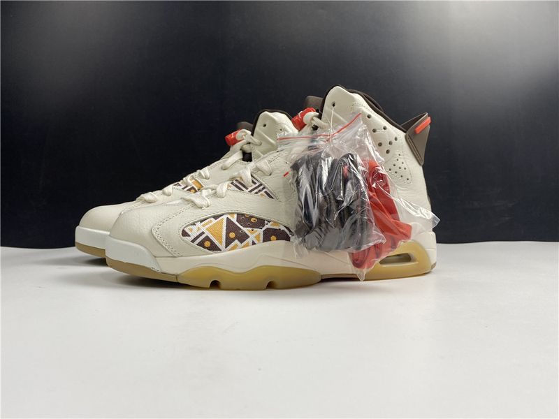 Air Jordan 6 Retro Quai 54 Sail Brown  CZ4152-100
